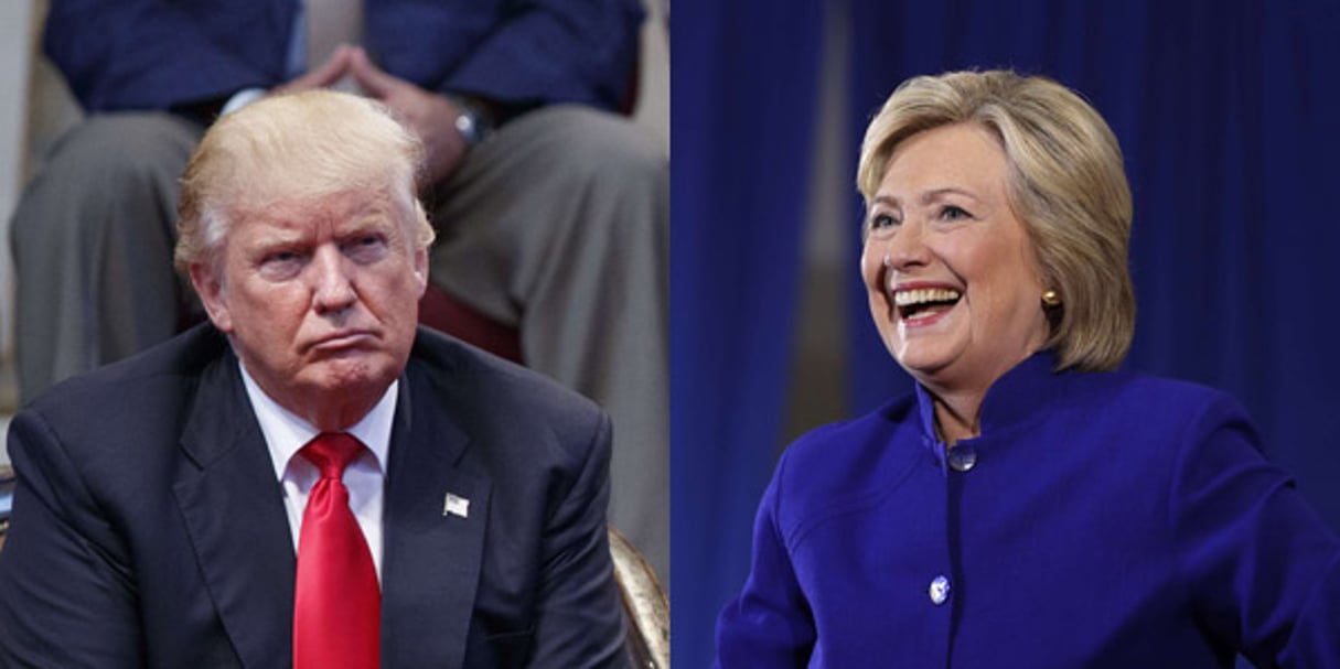 Les candidats républicain et démocrate à la présidence américaine de novembre 2016, Donald Trump et Hillary Clinton. © Evan Vucci/Matt Rourke/AP/SIPA