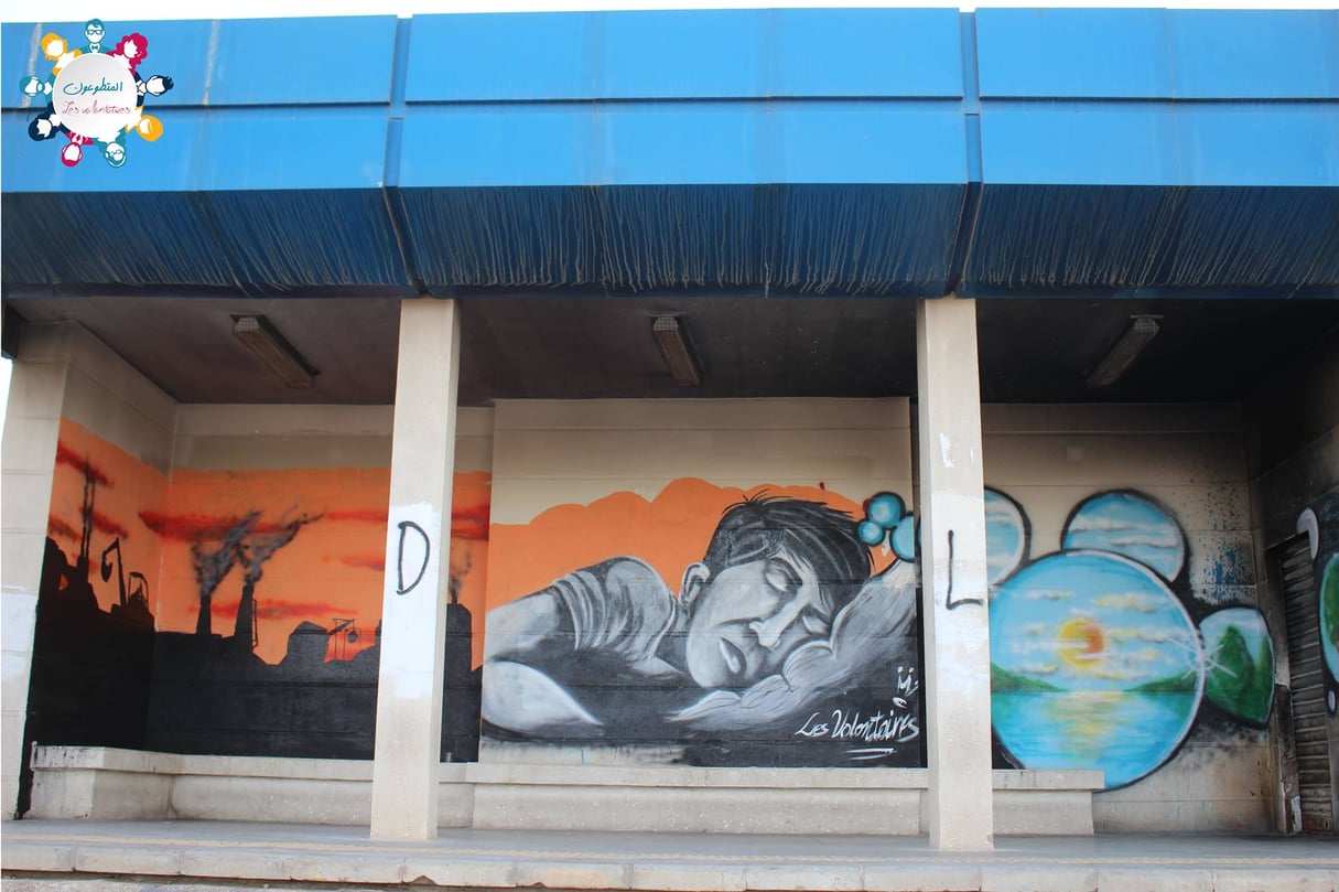 Campagne "Be'Art" dans une gare tunisienne. &copy; Les Volontaires/Facebook