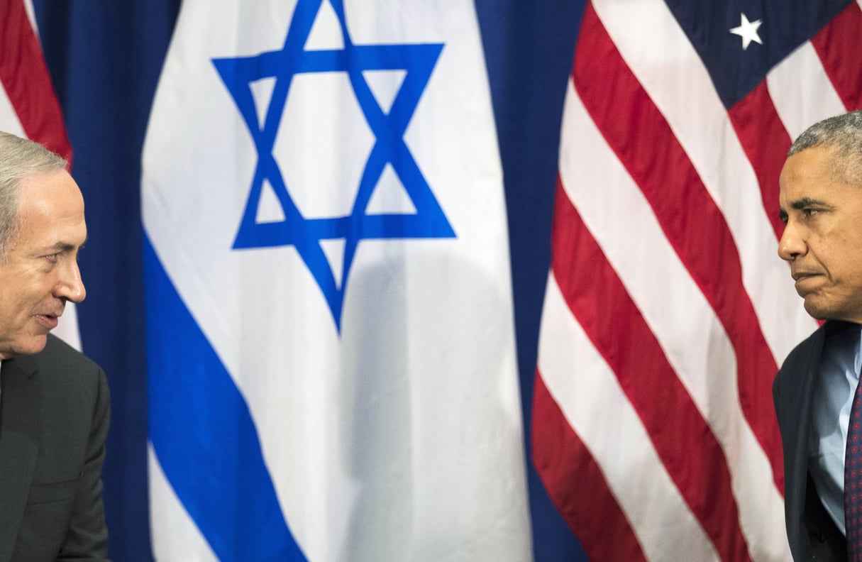Le Premier ministre israélien et Barack Obama, le 21 septembre, à New York. © Drew Angerer/Pool via CNP/AFP