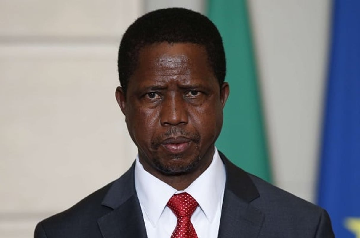 Le président zambien Edgar Lungu à l’Élysée le 8 février 2016. © Philippe Wojazer/AP/SIPA