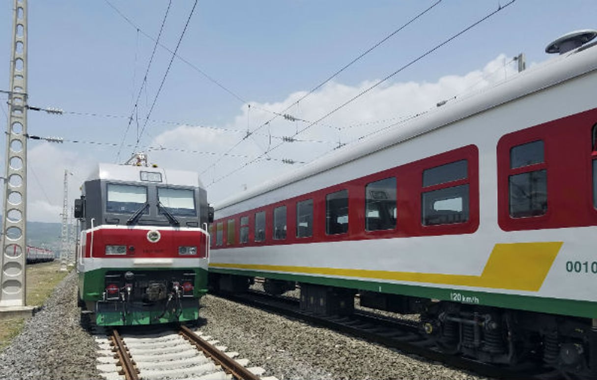 Trains de la ligne ferroviaire entre Djibouti et Addis-Abeba. © Elias Meseret/AP/SIPA