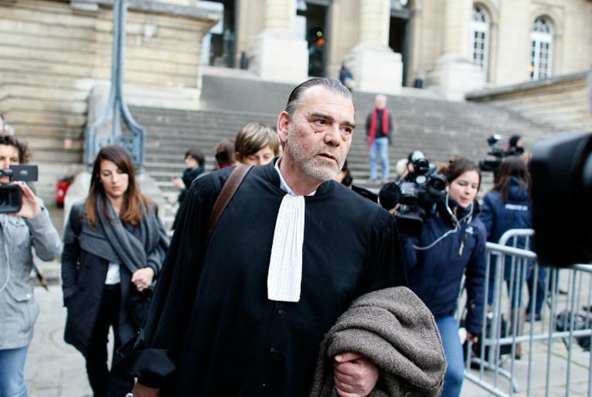 Me Frank Berton, l’un des avocats de Salah Abdeslam, à la sortie du palais de justice, le 27 avril 2016 à Paris. © Matthieu Alexandre/AFP