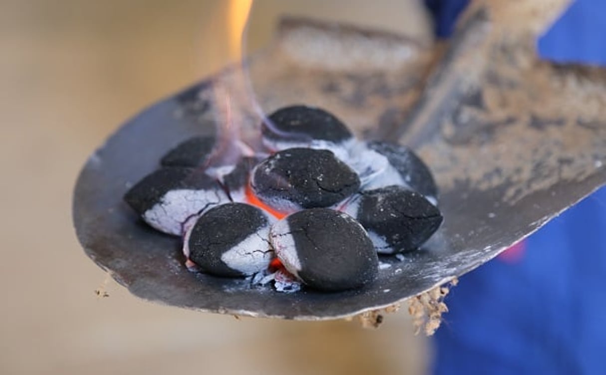 Test de combustion du charbon de bois écologique. © Image d’archive fournie par la société qui commercialise faam.