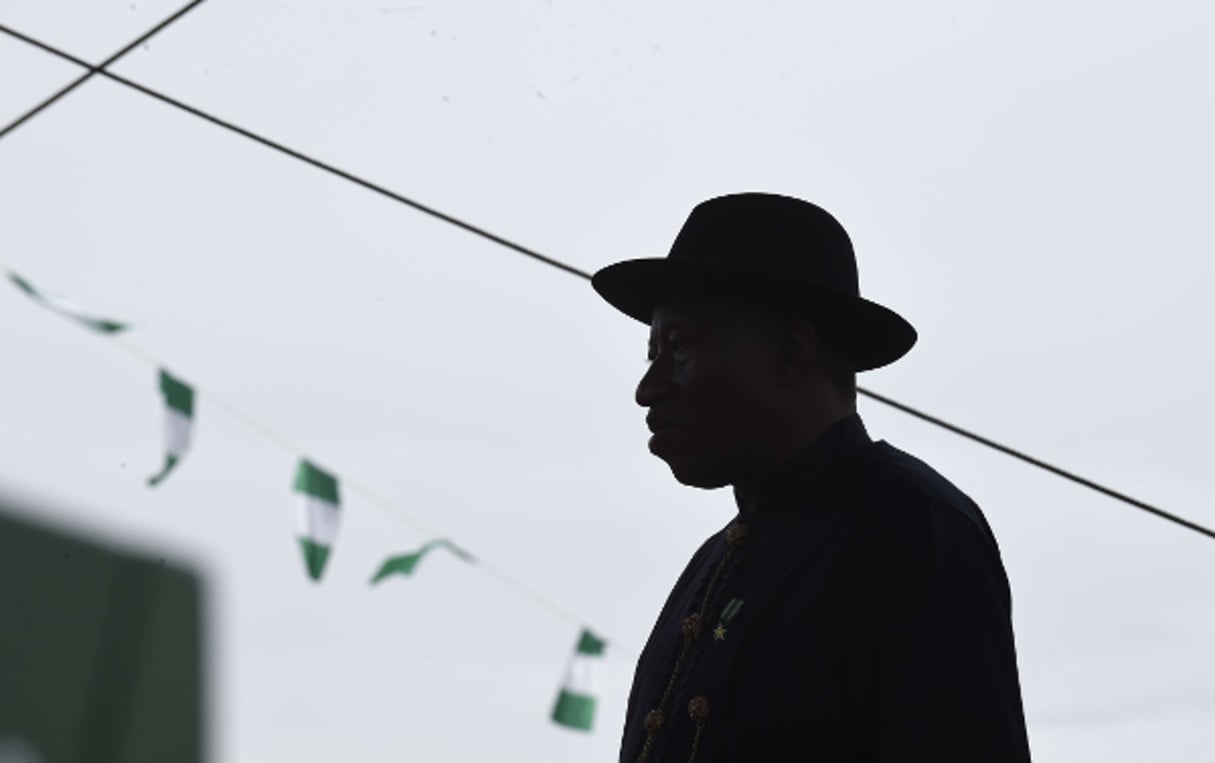 L’ancien président nigérian, en mai 2015 à Abuja. © Susan Walsh/AP/SIPA