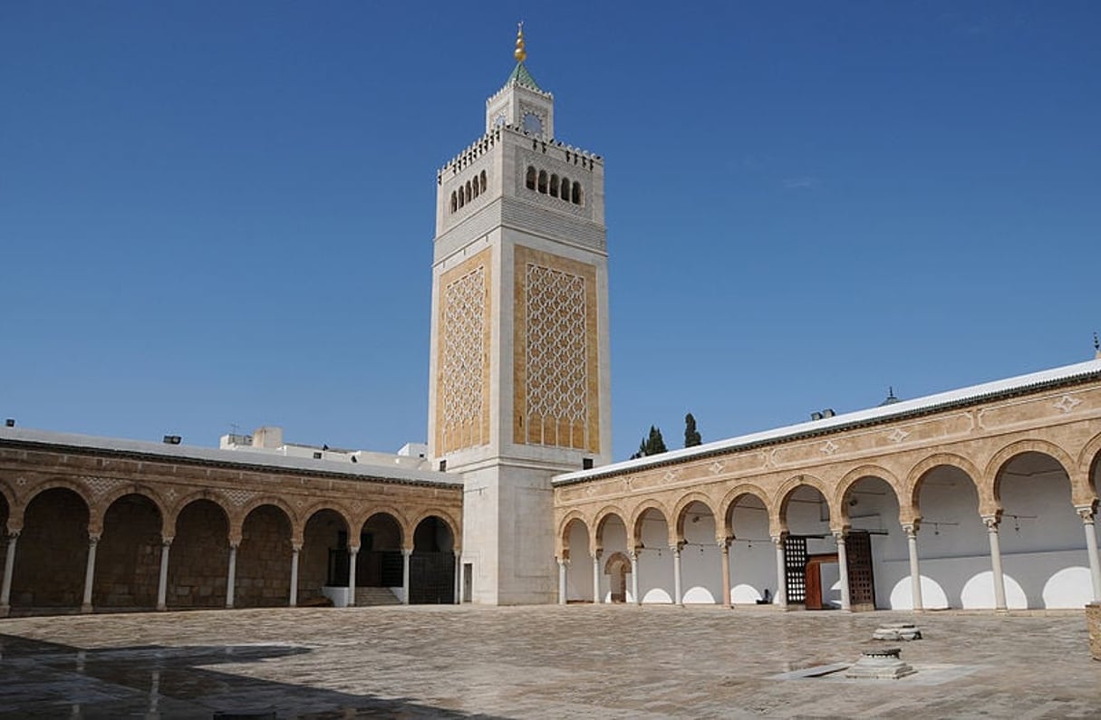 Minaret de la mosquée Zitouna, à Tunis. © Citizen59/Wikimedia Commons