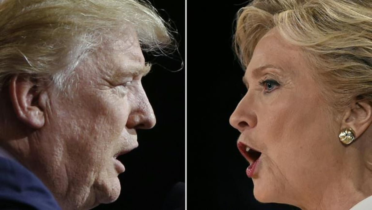 Photo montage datant du 3 novembre 2016 du candidat républicain Donald Trump, le 22 octobre 2016 et de la candidate démocrate Hillary Clinton le 19 octobre 2016. © AFP