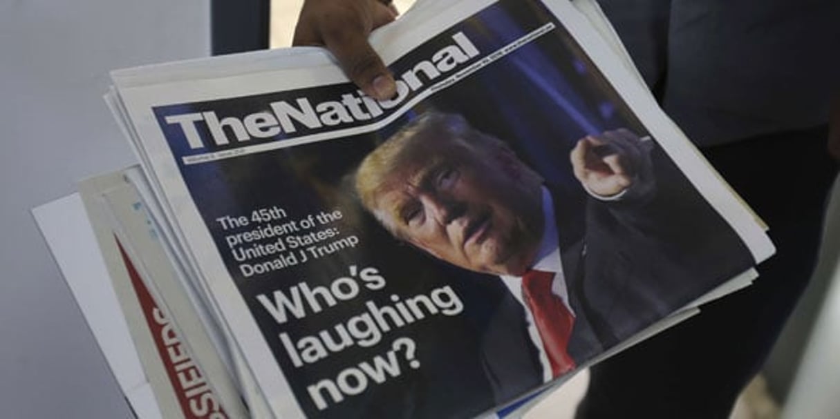 Le 10 novembre 2016, les journaux du monde entier faisaient leur une sur Donald Trump. © Kamran Jebreili/AP/SIPA