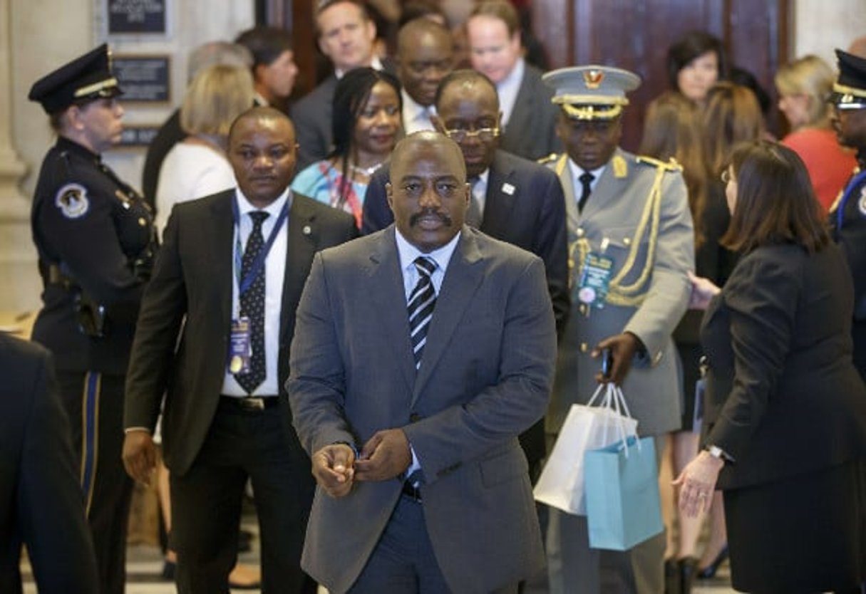 Joseph Kabila, le président de la RDC, le 4 août 2014 à Washington. © J. Scott Applewhite/AP/SIPA
