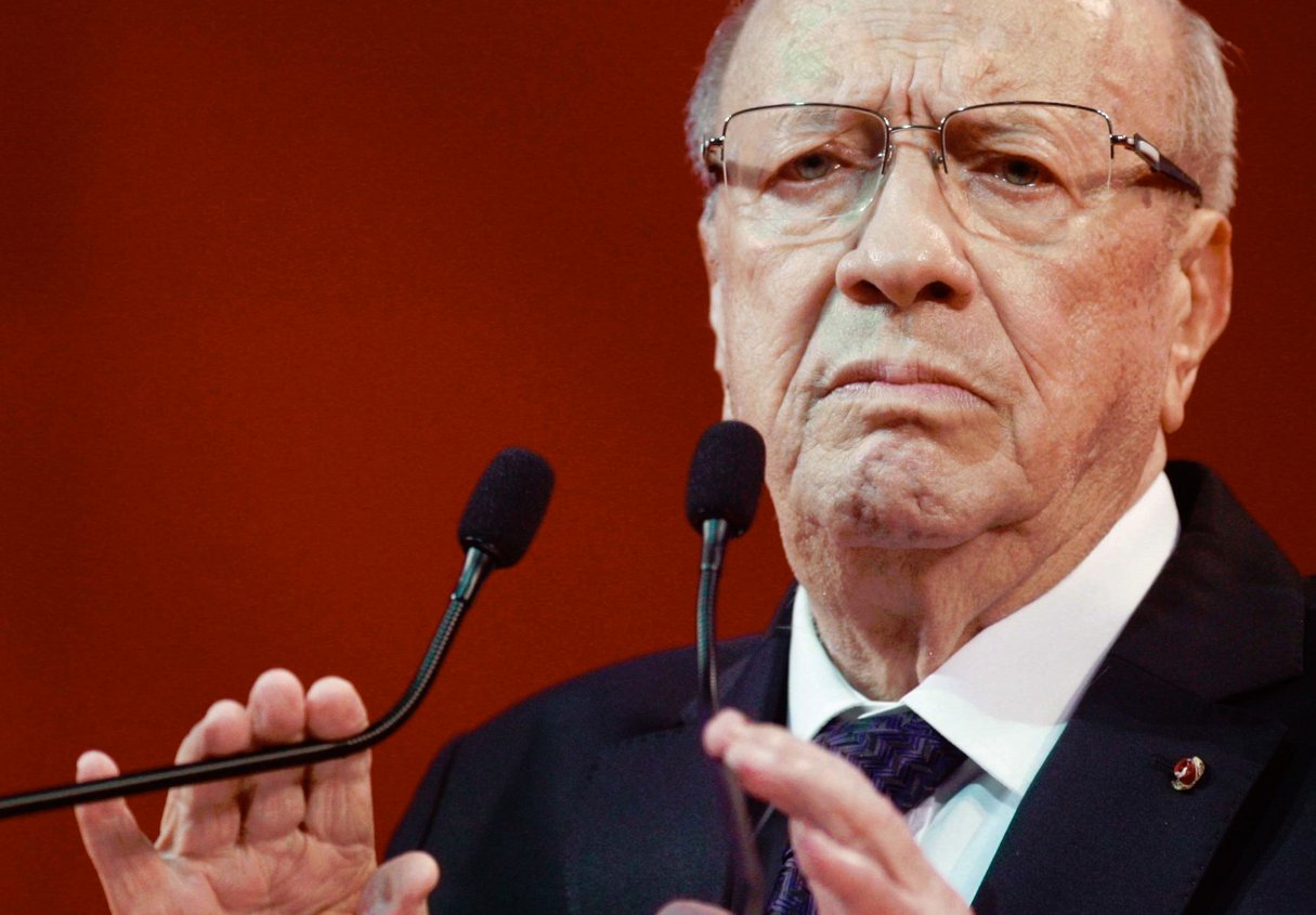 Béji Caïd Essebsi, président de la République tunisienne. © Aimen Zine/AP/SIPA