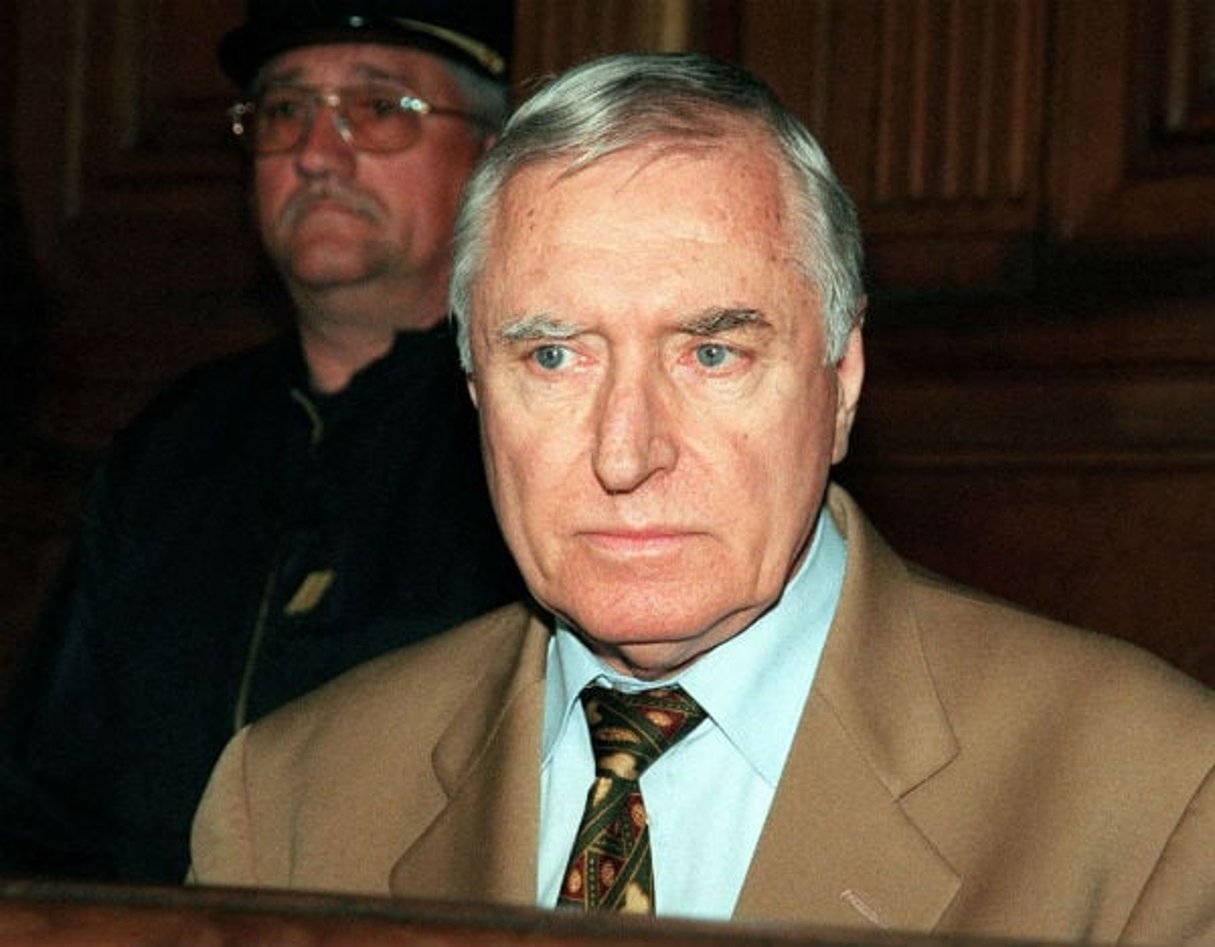 Bob Denard lors du procès de l’assassinat du président Ahmed Abdallah. Paris, le 4 mai 1999. © Jacques Brinon AP/SIPA