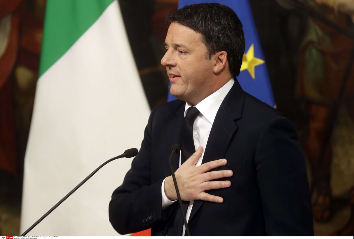 Matteo Renzi durant une conférence de presse le 5 décembre 2016 à Rome. © Gregorio Borgia/AP/SIPA