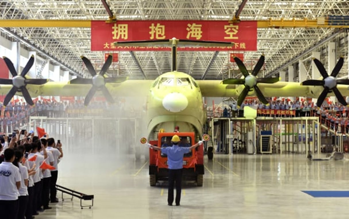 En juillet 2016, dans une usine chinoise du secteur de l’aéronautique, à Zhuhai dans la province du Guangdong. © Liang Xu/AP/SIPA