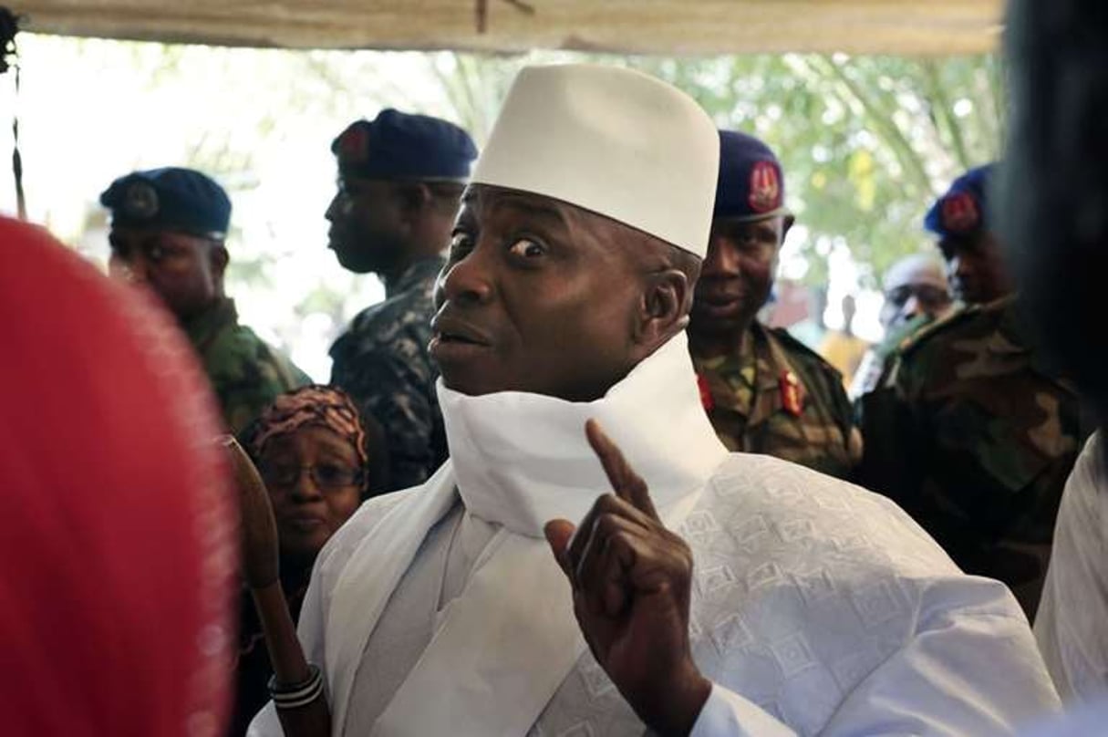 Le président gambien Yahya Jammeh le jour du scrutin présidentiel le 1er décembre 2016 à Banjul. © Jerome Delay/AP/SIPA