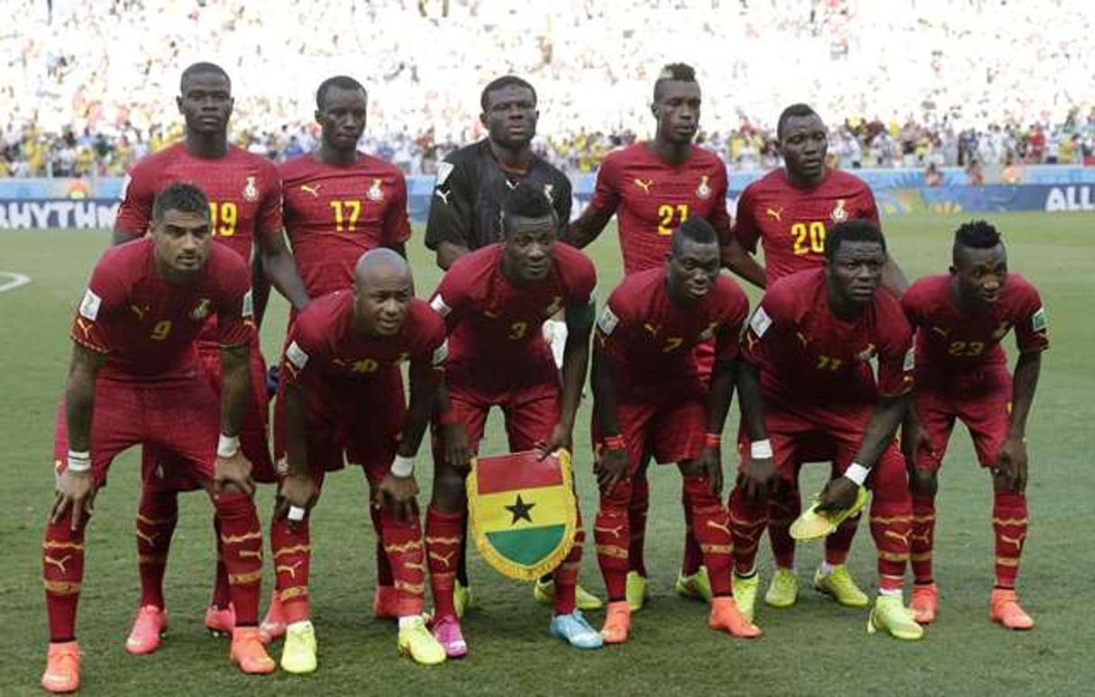 L’équipe du Ghana au Brésil le 21 juin 2014. © Marcio Jose Sanchez/AP/SIPA