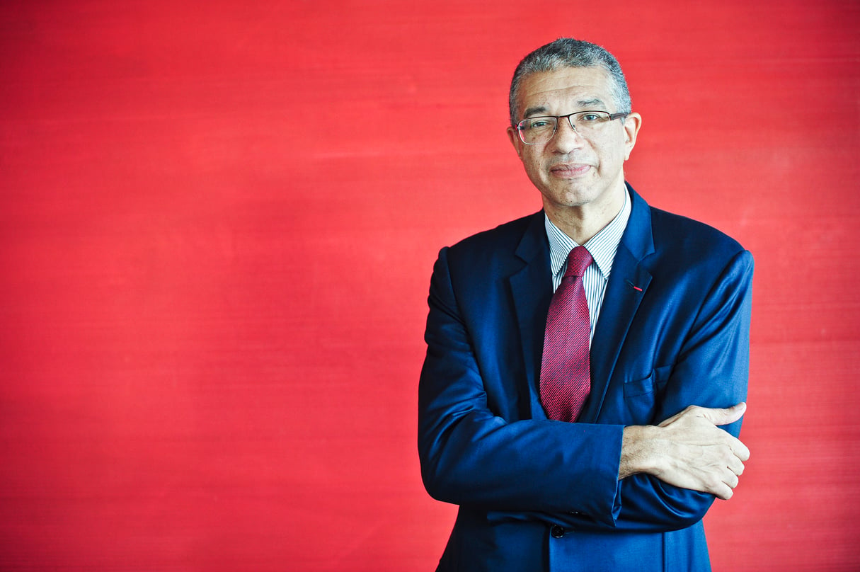 Lionel Zinsou (Bénin – France), ancien associé-gérant de Rothschild & Cie, ancien Premier Ministre et candidat malheureux à la présidence de la République du Bénin, il reste à la tête du fonds d’investisement PAI Oartners. Au siège de PAI Partners, à Paris, le 12.09.2016. © Vincent Fournier/JA