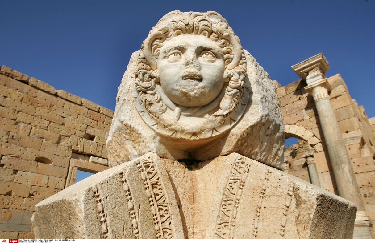 Le site archéologique de Leptis Magna, en Libye. © BEN CURTIS/AP/SIPA