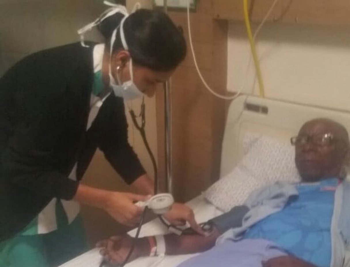 Pierre Ndaye Mulamba, hospitalisé à New Delhi, en Inde. © DR