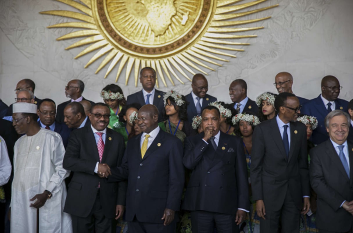 Les chefs d’État africains lors du sommet de l’UA, à Addis-Abeba, en Ethiopie, le 30 janvier 2017. © Mulugeta Ayene/AP/SIPA
