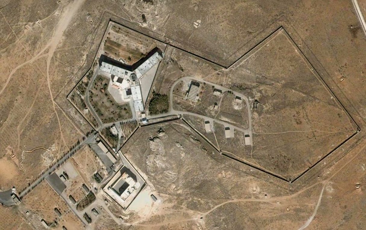 Vue aérienne de la prison de Saidnaya, à 30 km de Damas. © Google Maps