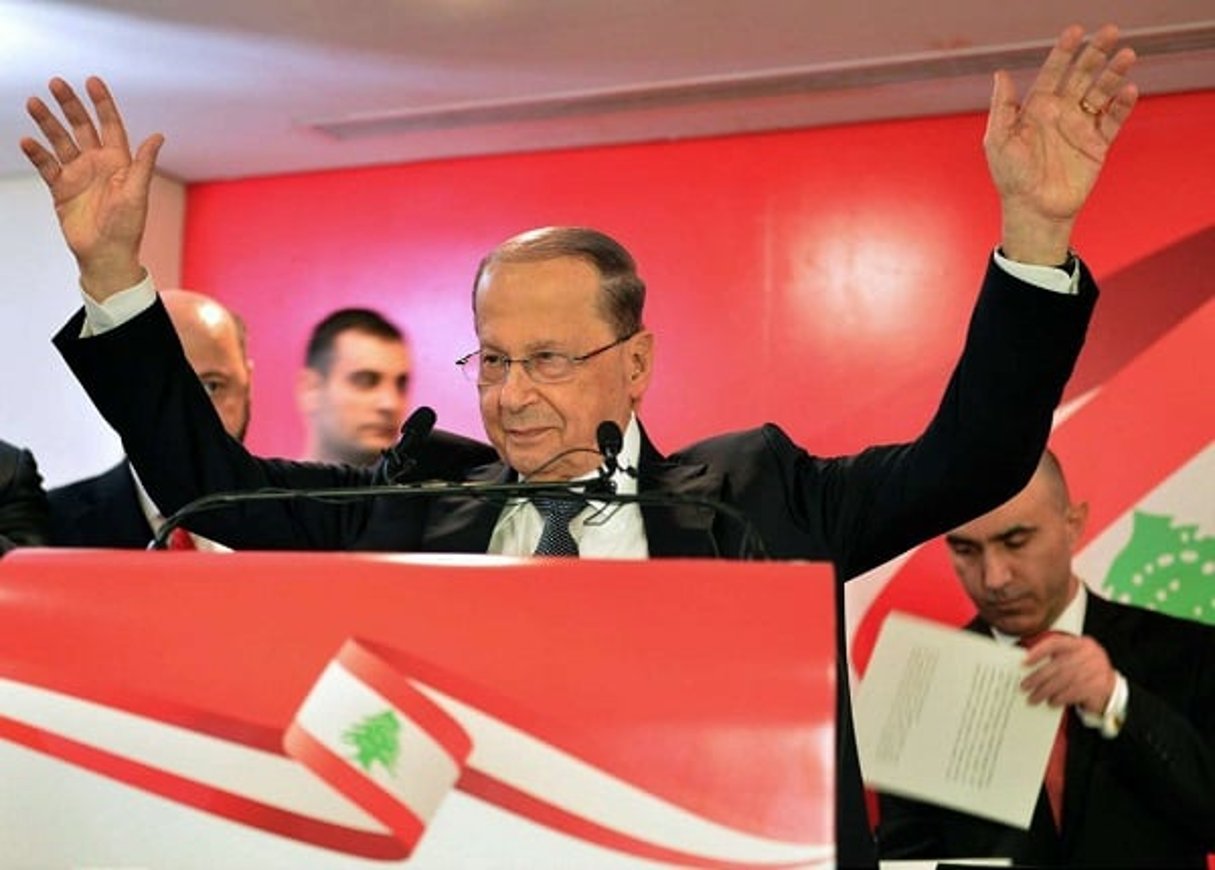 Le président libanais, Michel Aoun, à Ryad, le 10 janvier 2017. © Uncredited/AP/SIPA