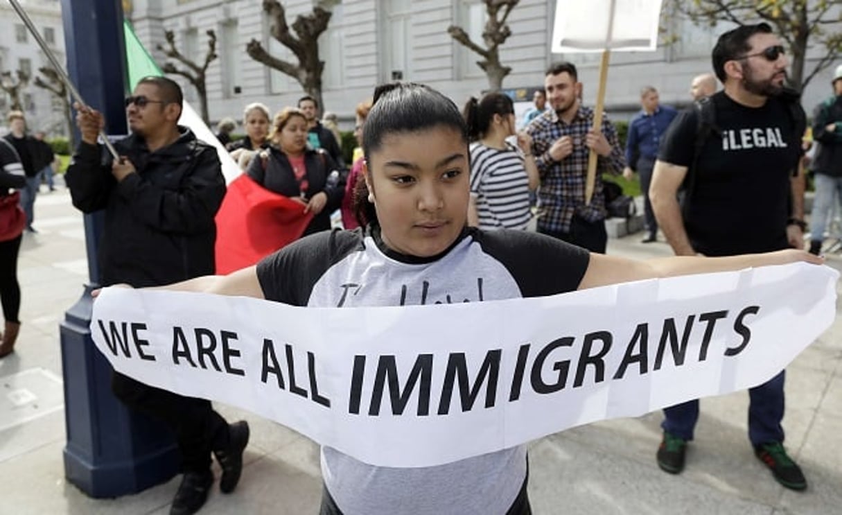 Manifestation contre le décret anti-immigration de Donald Trump, San Francisco, le 16 février 2017. © Marcio Jose Sanchez/AP/SIPA