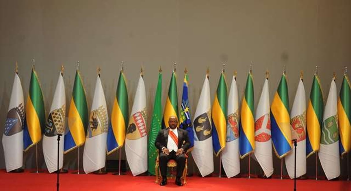 Le président Ali Bongo Ondimba lors de sa prestation de serment à Libreville le 27 septembre 2016. © Jeremi Mba/AP/SIPA