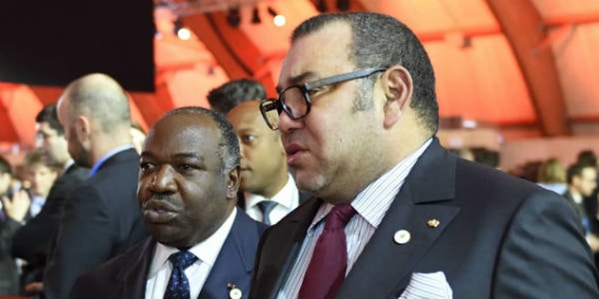 Le roi du Maroc, Mohammed VI et le président du Gabon, Ali Bongo Ondimba, à la session d’ouverture de la COP21, à Paris, le 30 novembre, 2015 (illustration). © Eric Feferberg/AP/SIPA