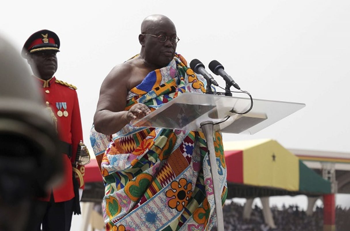 Nana Akufo-Addo, le président, livre un discours à Accra au Ghana, le 7 janvier 2017. © AP/SIPA