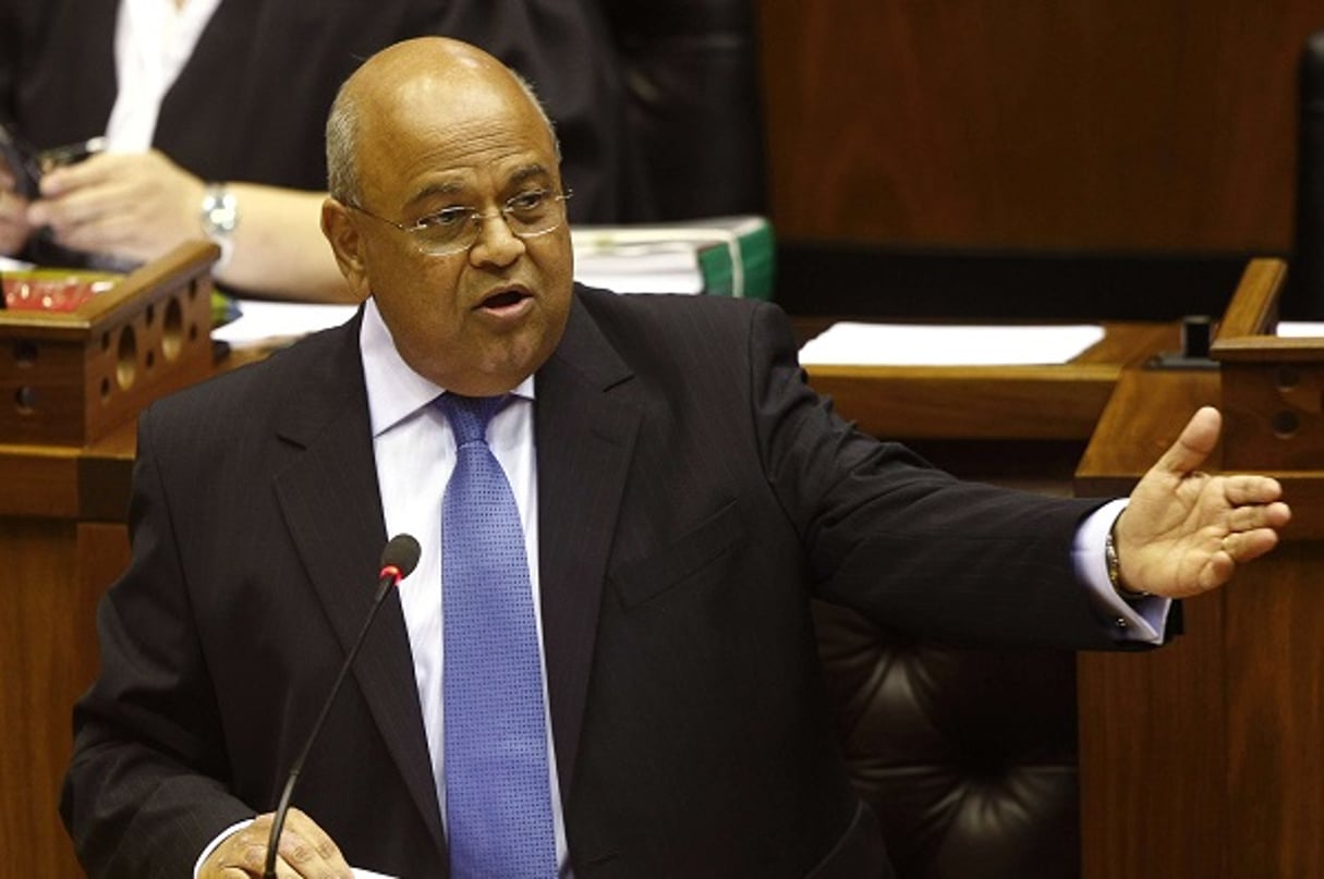 Le ministre des Finances, Pravin Gordhan, au Parlement sud-africain en 2010 © Nic Bothma/AP/SIPA