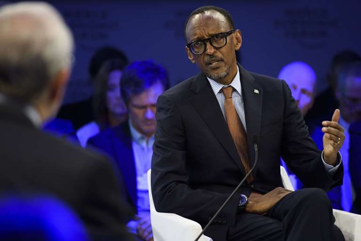Le président rwandais Paul Kagame lors d’un forum économique de Davos le 19 janvier 2017. © Gian Ehrenzeller/AP/SIPA