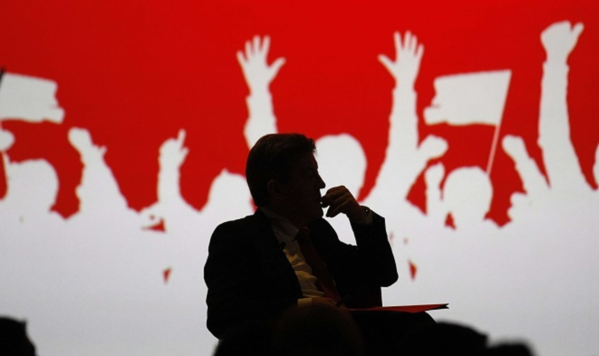 Jean-Luc Mélenchon, candidat de « La France insoumise », lors d’un meeting à Lille, le 27 mars 2012. © Remy de la Mauvinere/AP/SIPA