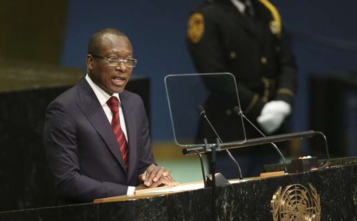 Patrice Talon à la tribune des Nations Unies, à New York, le 22 septembre 2016. © Seth Wenig/AP/SIPA