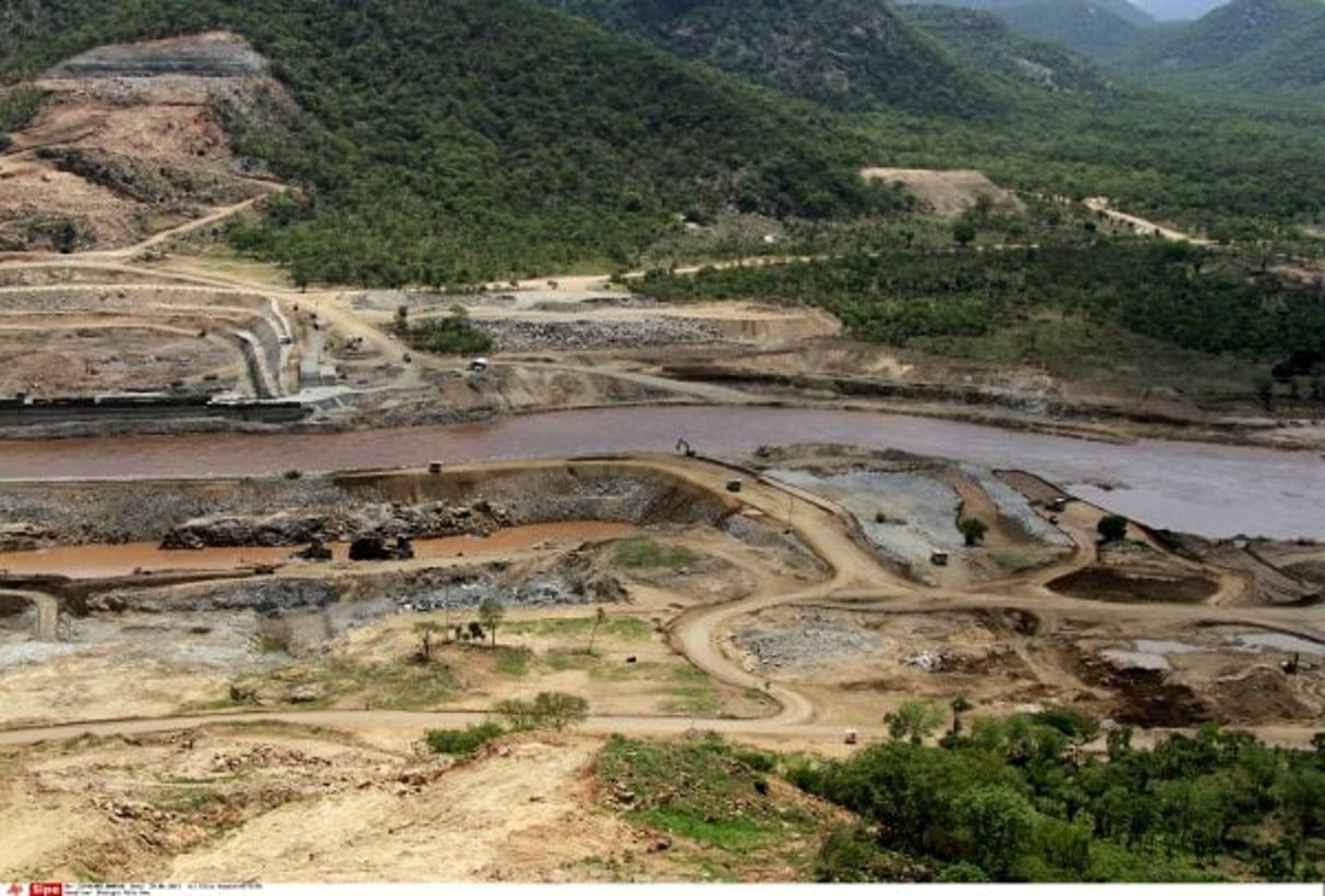 Salini Impregilo a participé au projet de barrage Grande Renaissance sur le Nil Bleu, en Éthiopie. © AP/Sipa