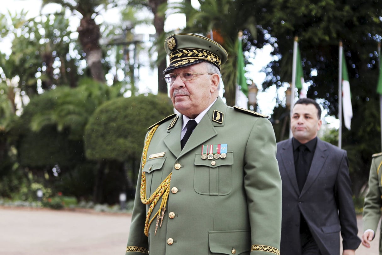 Ahmed Gaid Salah – ALGIERS, Nov. 1, 2013 Algerian Deputy Defense Minister Ahmed Gaid Salah enters the People’s Palace in Algiers, Nov. 1, 2013. Algeria held a memorial ceremony for martyrs of the National Liberation War at the Martyrs’ Memorial in Algiers on Friday, the 59th anniversary of the armed revolution outbreak against French colonial rule. (Xinhua/Mohamed Kadri. © Xinhua/ZUMA/REA