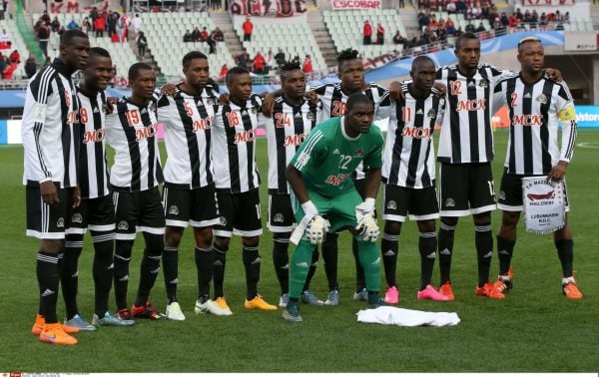 Les joueurs du TP Mazembe à Osaka, le 16 décembre 2015. © Eugene Hoshiko/AP/SIPA