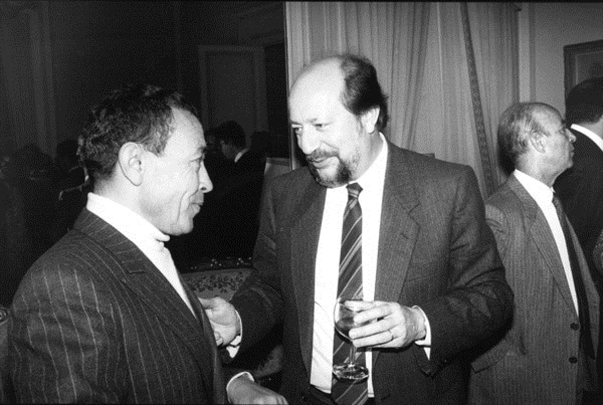 Béchir Ben Yahmed et Hervé Bourges, à Paris en mars 1984 © Boris Collombet pour JA