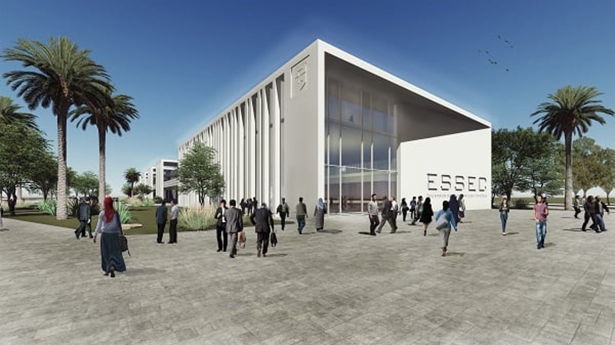 Un aperçu en 3D du campus de l’Essec à Rabat, au Maroc. © Essec