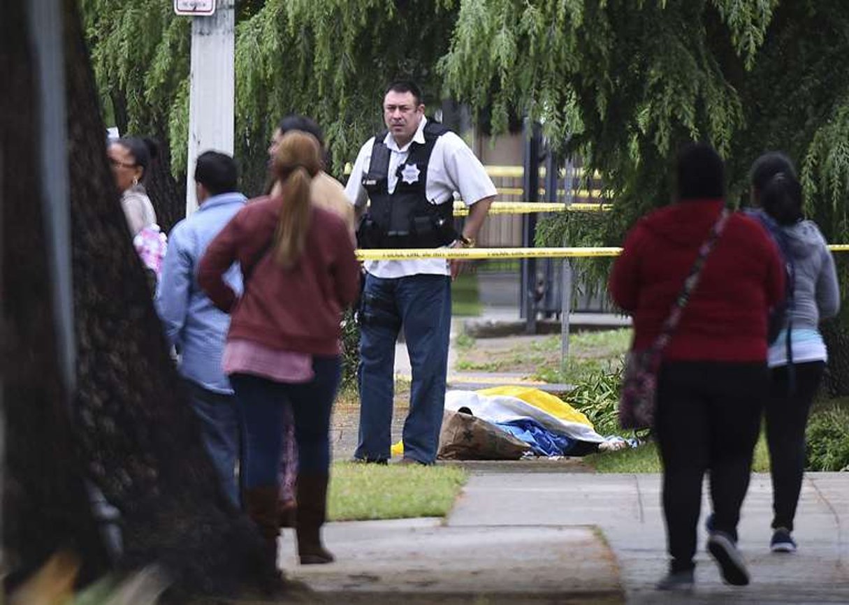 Une fusillade fait trois morts et un blessé le 18 avril à Fresno, en Californie. © John Walker/AP/SIPA