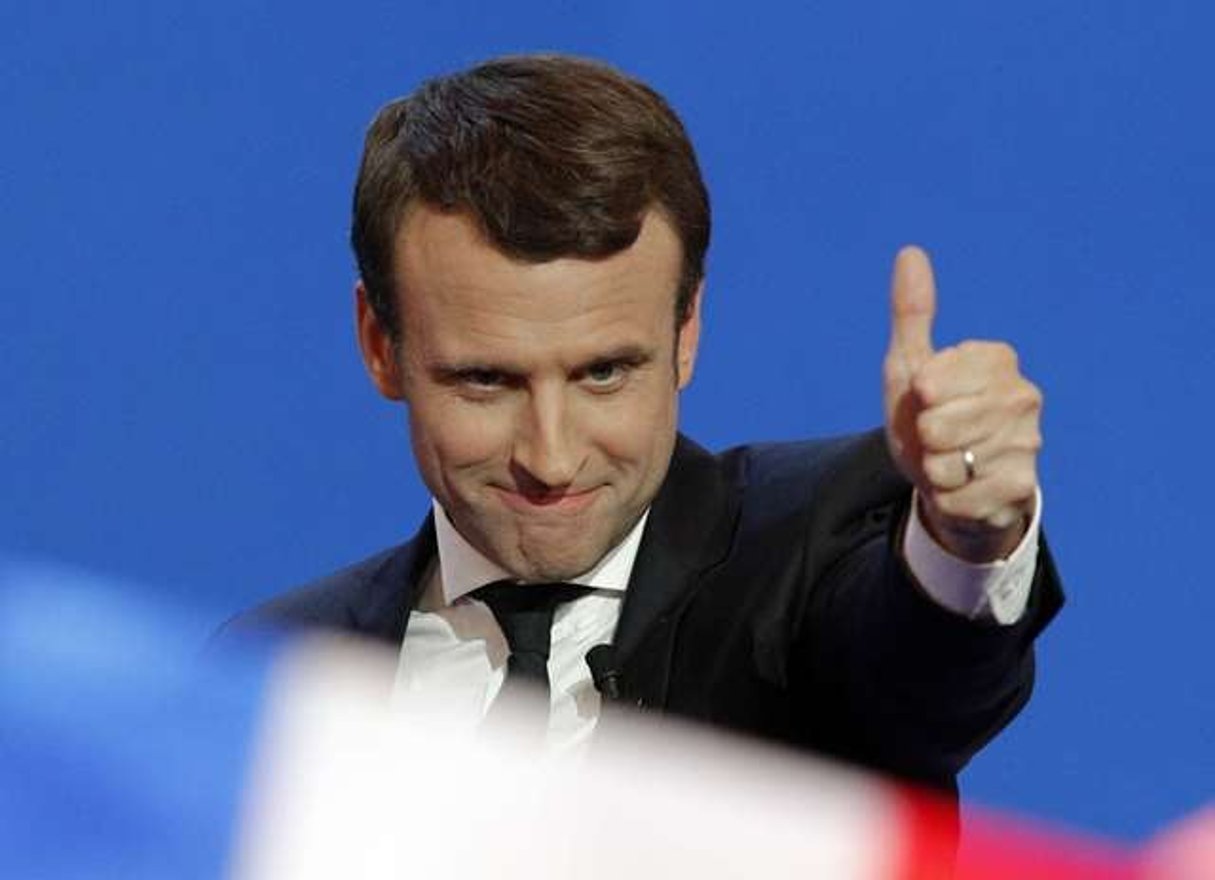 Emmanuel Macron à Paris le 23 avril 2017. © Christophe Ena/AP/SIPA