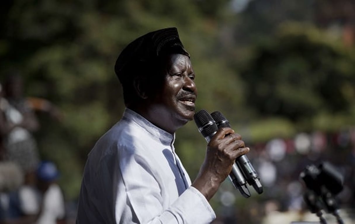 Raila Odinga à l’Uhuru Park de Nairobi en 2016. © Ben Curtis/AP/SIPA