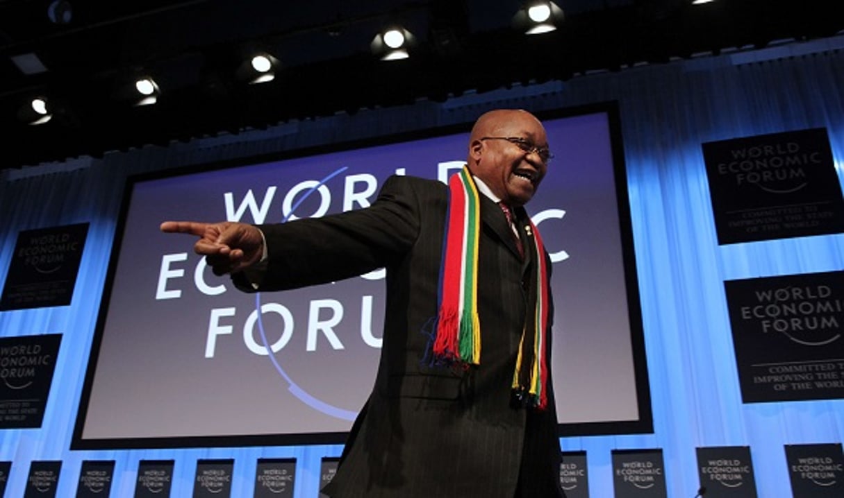 Le président sud-africain Jacob Zuma lors du forum économique mondial le 28 janvier 2010 à Davos. © Anja Niedringhaus/AP/SIPA