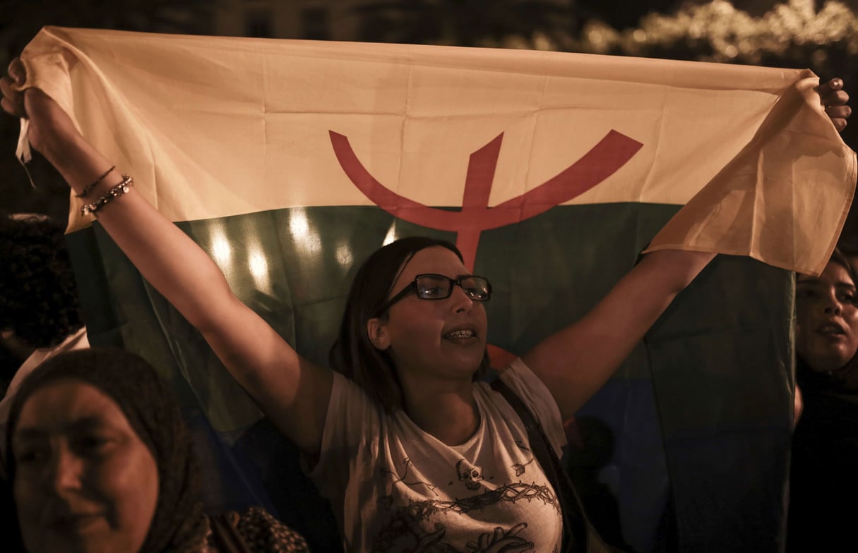 En solidarité avec le mouvement de contestation du Rif, une marche pacifique a été organisée dimanche  28 mai à Rabat. © Mosa’ab Elshamy/AP/SIPA