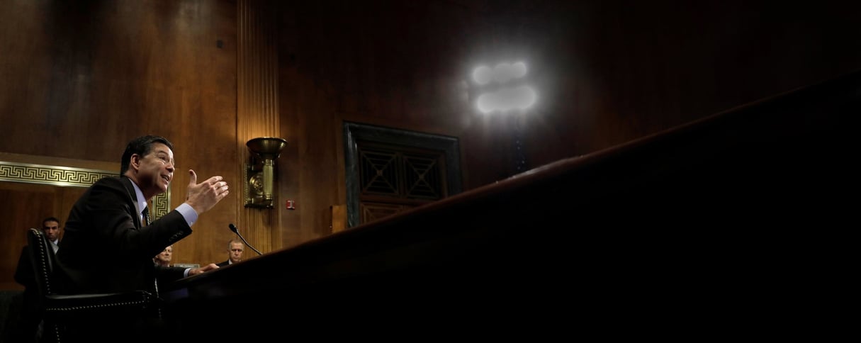 James Comey, l’ex-patron du FBI, auditionné par la commission judiciaire du Sénat, à Washington, le 3 mai. &copy; Kevin Lamarque/REUTERS