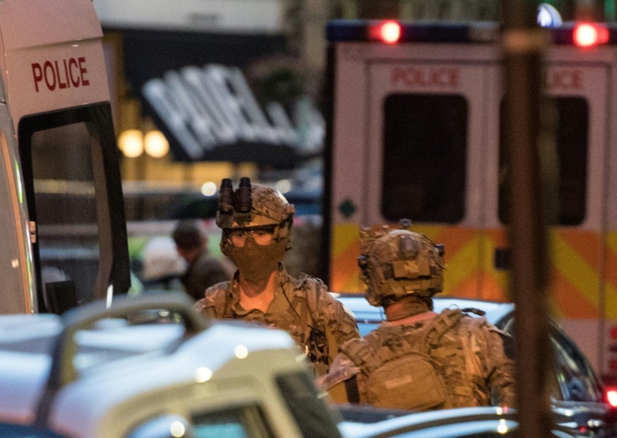 Des officiers dans le quartier de Borough Market, site la veille d’un attentat, le 4 juin 2017 à Londres. © Chris J Ratcliffe/AFP