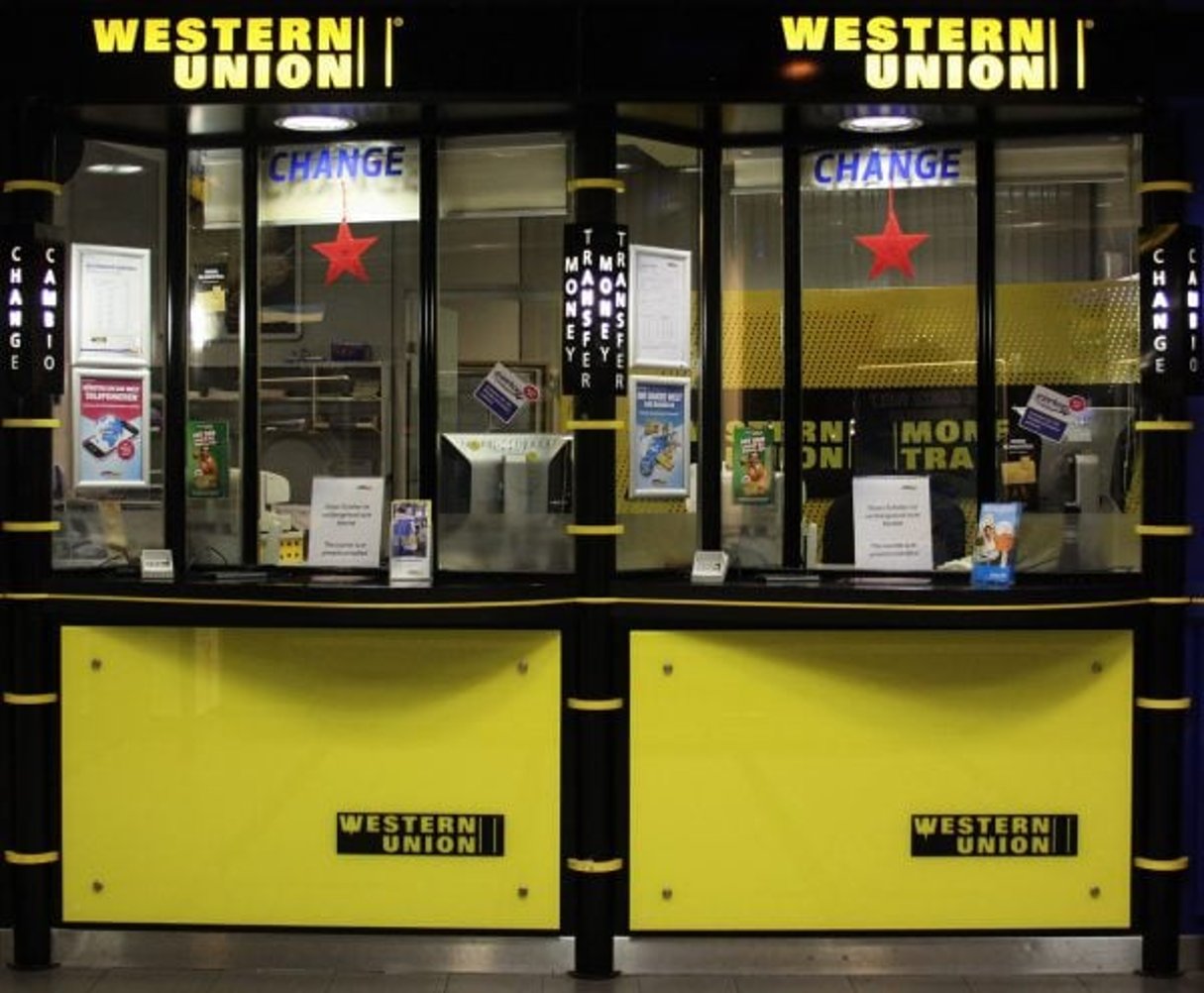 Un guichet Western Union à Munich, en Allemagne. © Usien/CC/Wikimédia commons