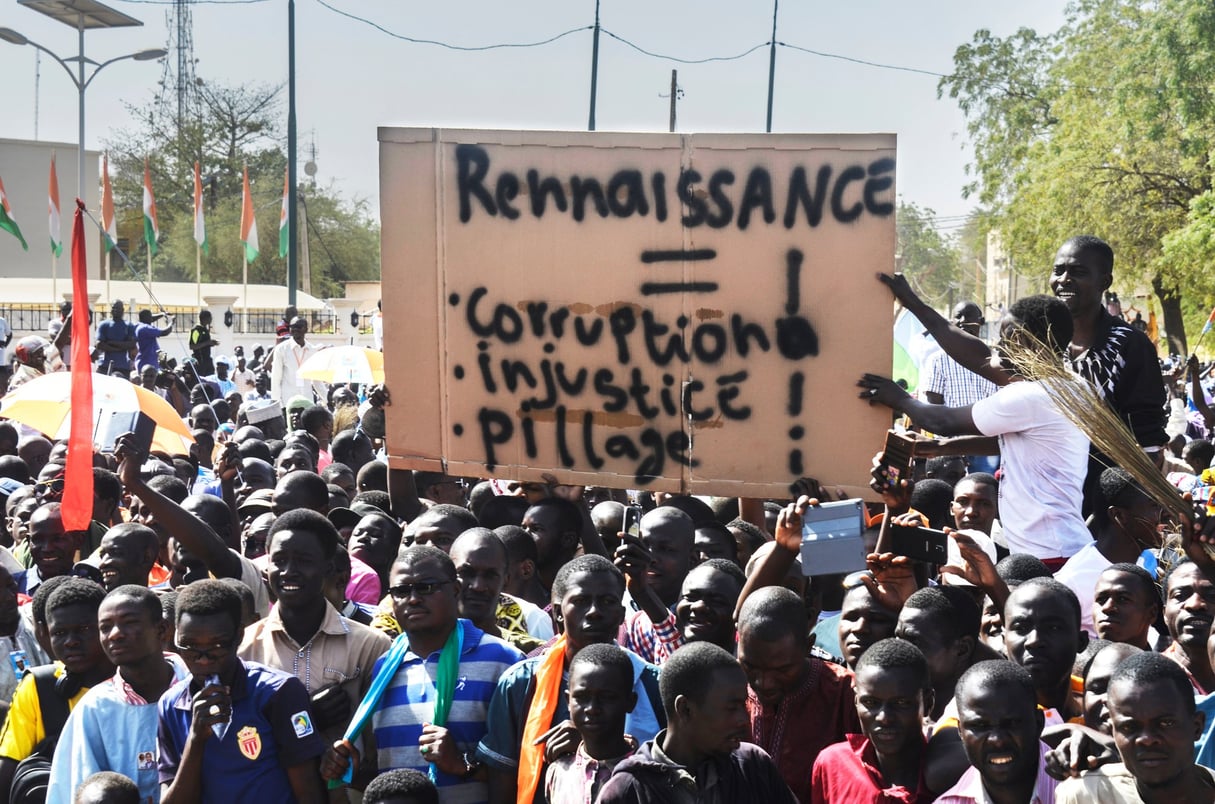 Manifestation contre le programme présidentiel, le 4 mars, à Niamey. © BOUREIMA HAMA/AFP
