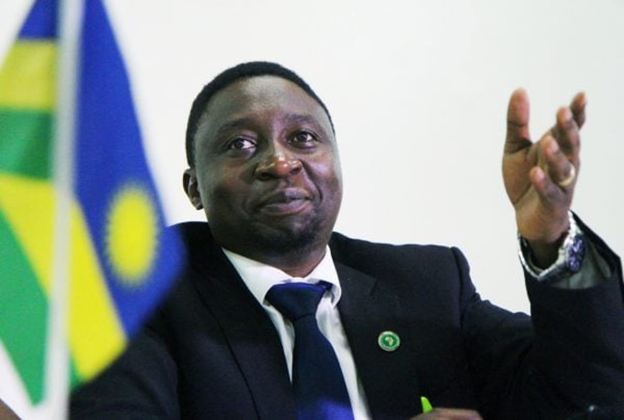 Frank Habineza, candidat du Parti démocratique vert du Rwanda. © STEPHANIE AGLIETTI/AFP