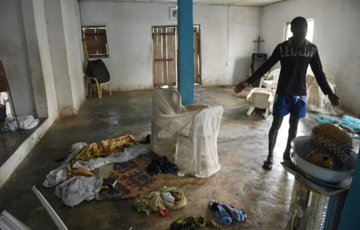 Une vue le 7 juillet 2017 de l’Eglise en cristal de Dieu, où quatre personnes ont été tuées par un gang qui sévit depuis un an dans la région de Lagos © PIUS UTOMI EKPEI/AFP