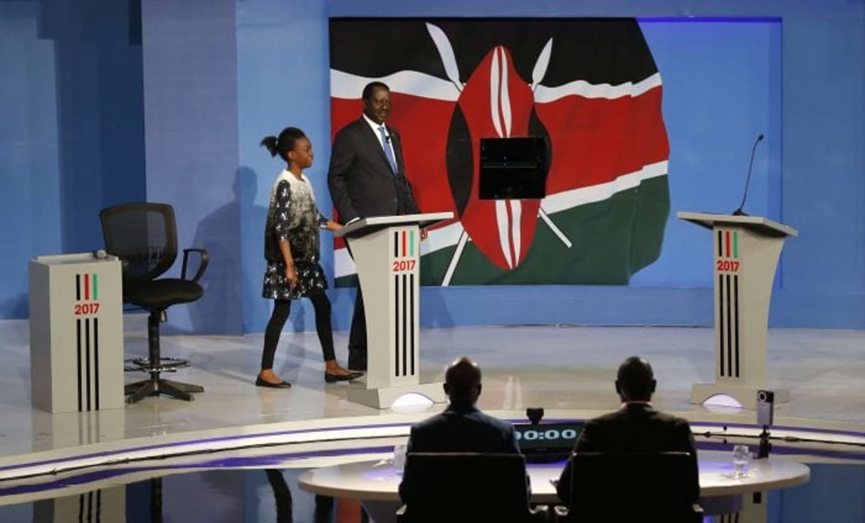 L’opposant Raila Odinga lors du débat télévisé le 24 juillet 2017. © STR/AP/SIPA