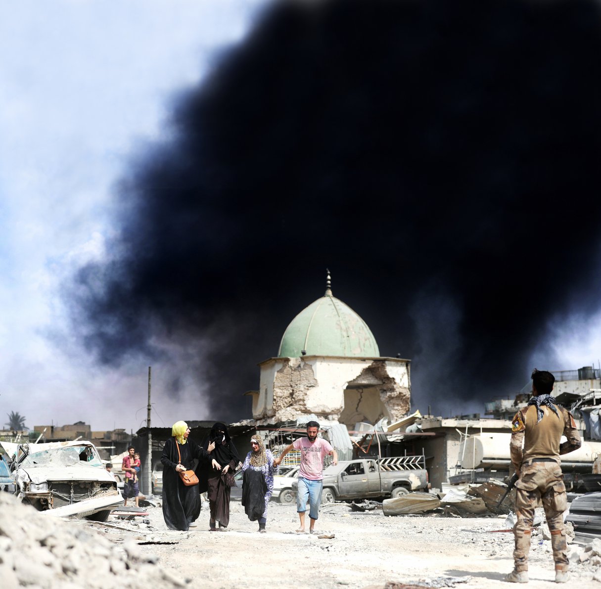 Près de la mosquée Al-Nouri, derniers combats de l’armée irakienne pour reprendre Mossoul-Ouest, le 2 juillet. &copy; The Asahi Shimbun via Getty Images